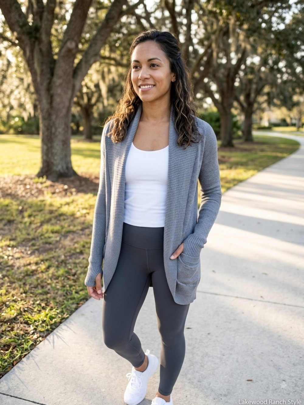 Lululemon Gray Knit Shawl Collar Cardigan Sweater with Thumbholes